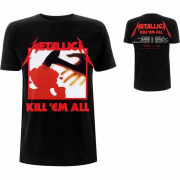 【予約商品】METALLICA バンドTシャツ ユニセックス: Kill 'Em All Tracks (Black) (Back Print) - BLACK