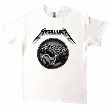 【予約商品】METALLICA バンドTシャツ ユニセックス: Black Album Poster (White) - WHITE