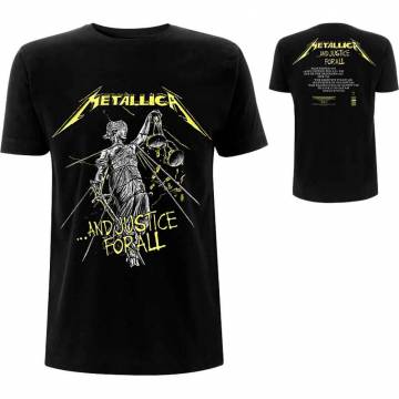 【予約商品】METALLICA バンドTシャツ ユニセックス: And Justice For All Tracks (Black) (Back Print) - BLACK