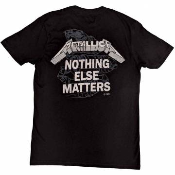 【予約商品】METALLICA バンドTシャツ ユニセックス: Nothing Else Matters (Black) (Back Print) - BLACK