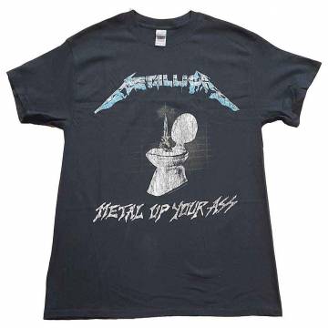 【予約商品】METALLICA バンドTシャツ ユニセックス: Metal Up Your Ass (Black) (Back Print) - BLACK