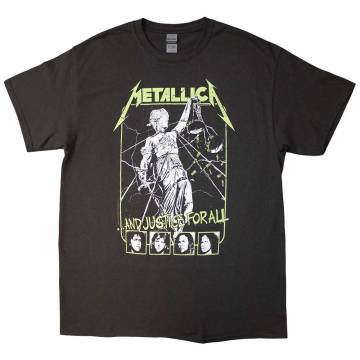 【予約商品】METALLICA バンドTシャツ ユニセックス: Justice Faces (Charcoal Grey) - CHARCOAL GREY