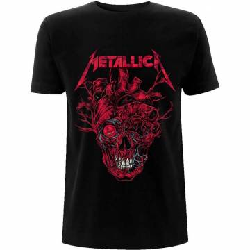 【予約商品】METALLICA バンドTシャツ ユニセックス: Heart Skull (Black) - BLACK
