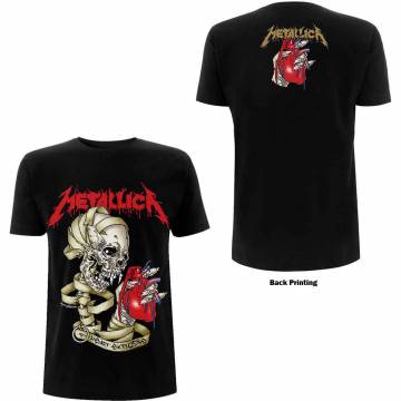 【予約商品】METALLICA バンドTシャツ ユニセックス: Heart Explosive (Black) (Back Print) - BLACK