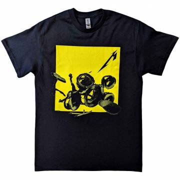 【予約商品】METALLICA バンドTシャツ ユニセックス: 72 Seasons Broken/Burnt Drums (Black) (Back Print) - BLACK