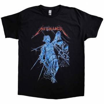 【予約商品】METALLICA バンドTシャツ ユニセックス: Blue Justice (Black) - BLACK
