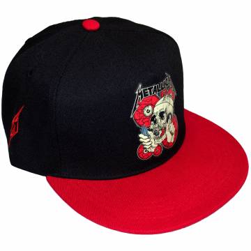 【予約商品】METALLICA Unisex Snapback Cap: The Shortest Straw Red Eyes (Black & Red) - BLACK & RED