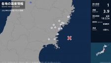 岩手県、宮城県で最大震度1の地震　岩手県・大船渡市、陸前高田市、釜石市、住田町、一関市、宮城県・気仙沼市