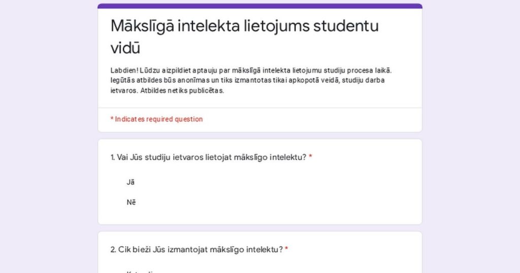 学生間の人工知能の使用に関する調査。