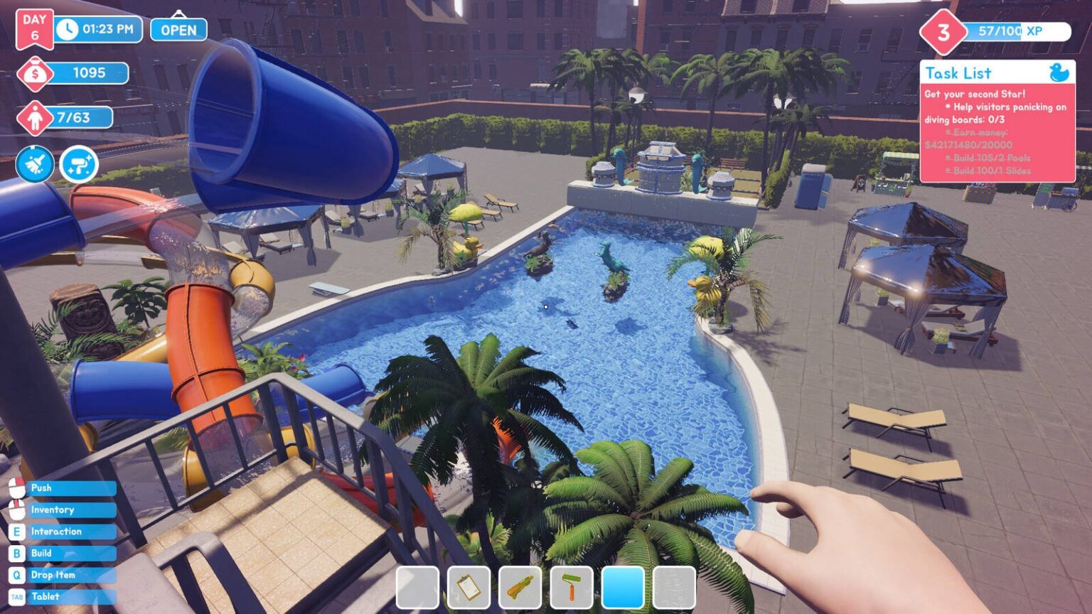“ぶっ飛び物理演算”ウォーターパーク経営シム『Waterpark Simulator』発表。自分で建設したパーク内で丁寧接客し、時々大暴れ - AUTOMATON