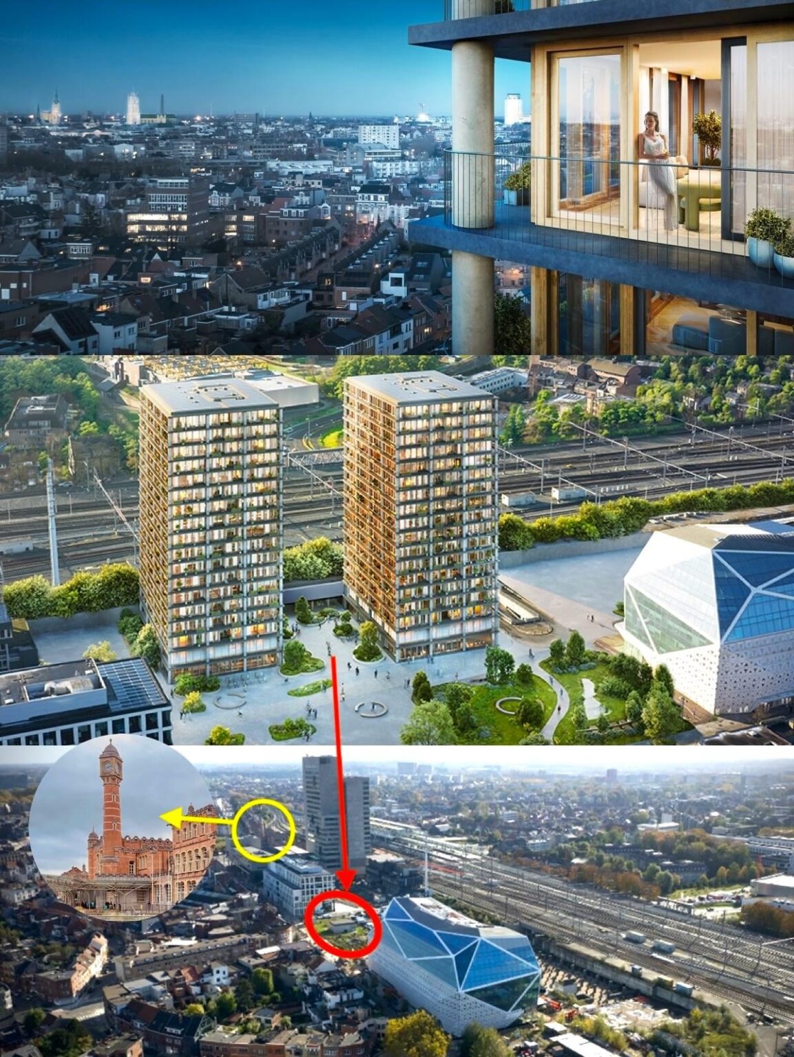 Gent-Sint-Pietersステーションの隣に構築されている「Twin Towers」プロジェクトに関する考えは？