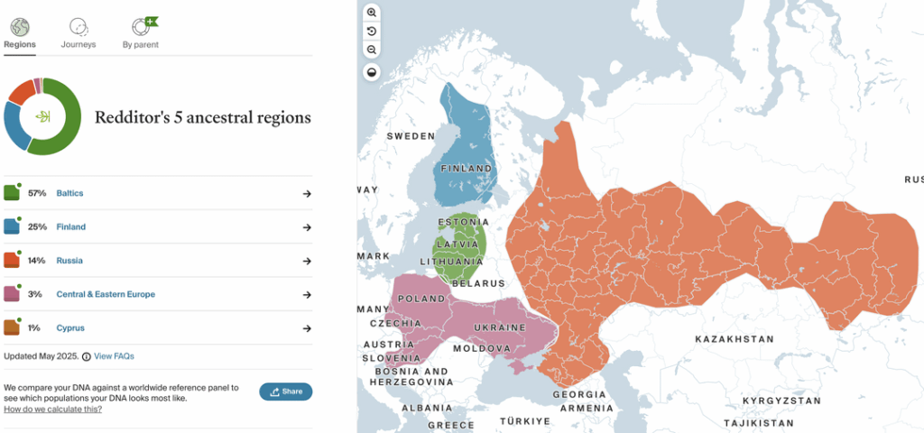 Ancestrydnaの結果