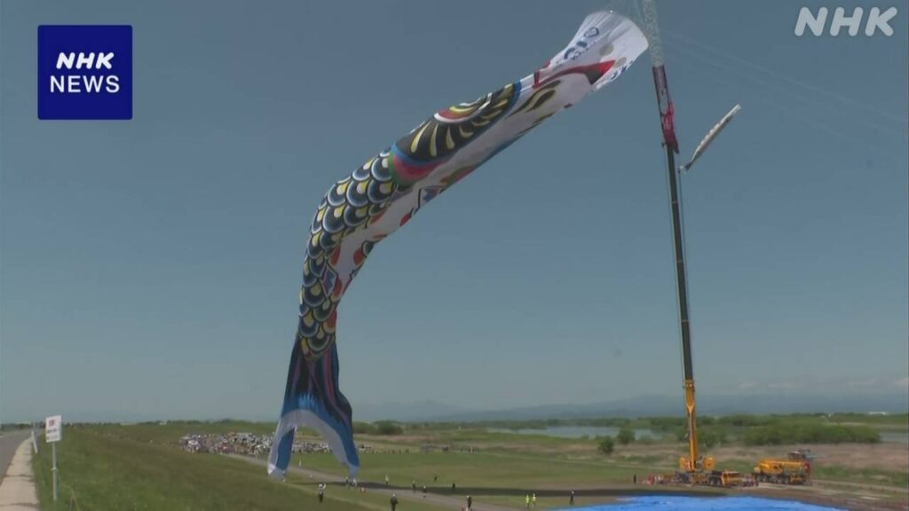 長さ100m 巨大こいのぼりが雄大な姿 こどもの日前に 埼玉 加須