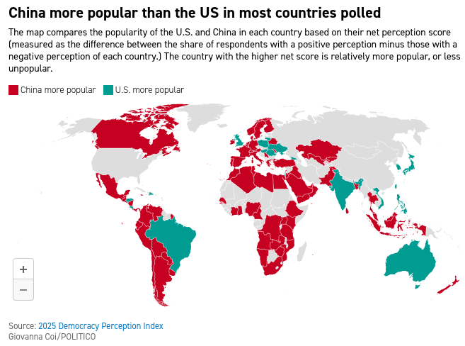 アメリカと中国 世界でどちらが人気があるか