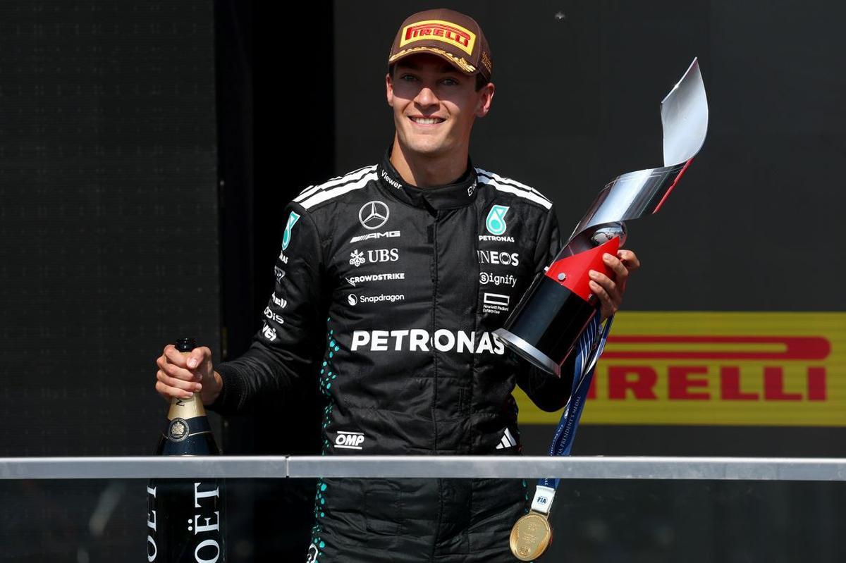 今シーズン初勝利を果たしたジョージ・ラッセル/Clive Rose/Getty Images