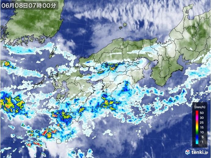 今日8日　近畿地方では通り雨の所も　明日9日以降は広い範囲での雨　長雨の季節へ