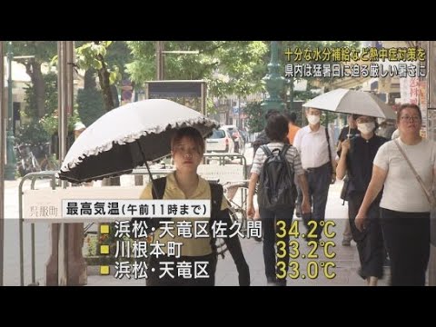 YouTube Video 静岡県内は１８日も朝から気温が上昇　猛暑日に迫る厳しい暑さになっているところも