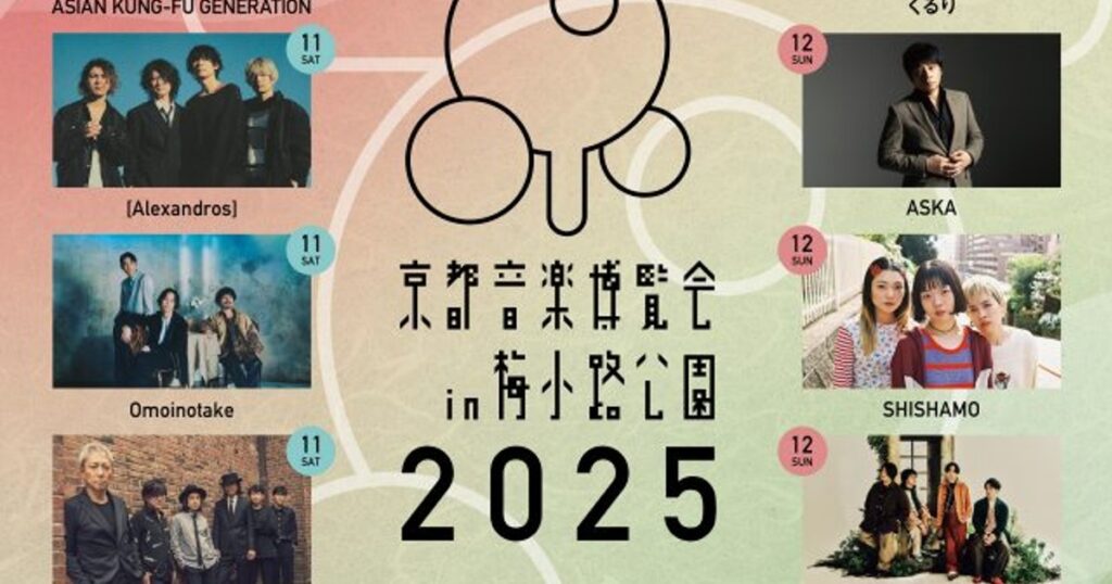 ORICON NEWS：くるり主催『京都音楽博覧会2025』に佐野元春＆THE COYOTE BAND、[Alexandros]の出演決定 | 毎日新聞