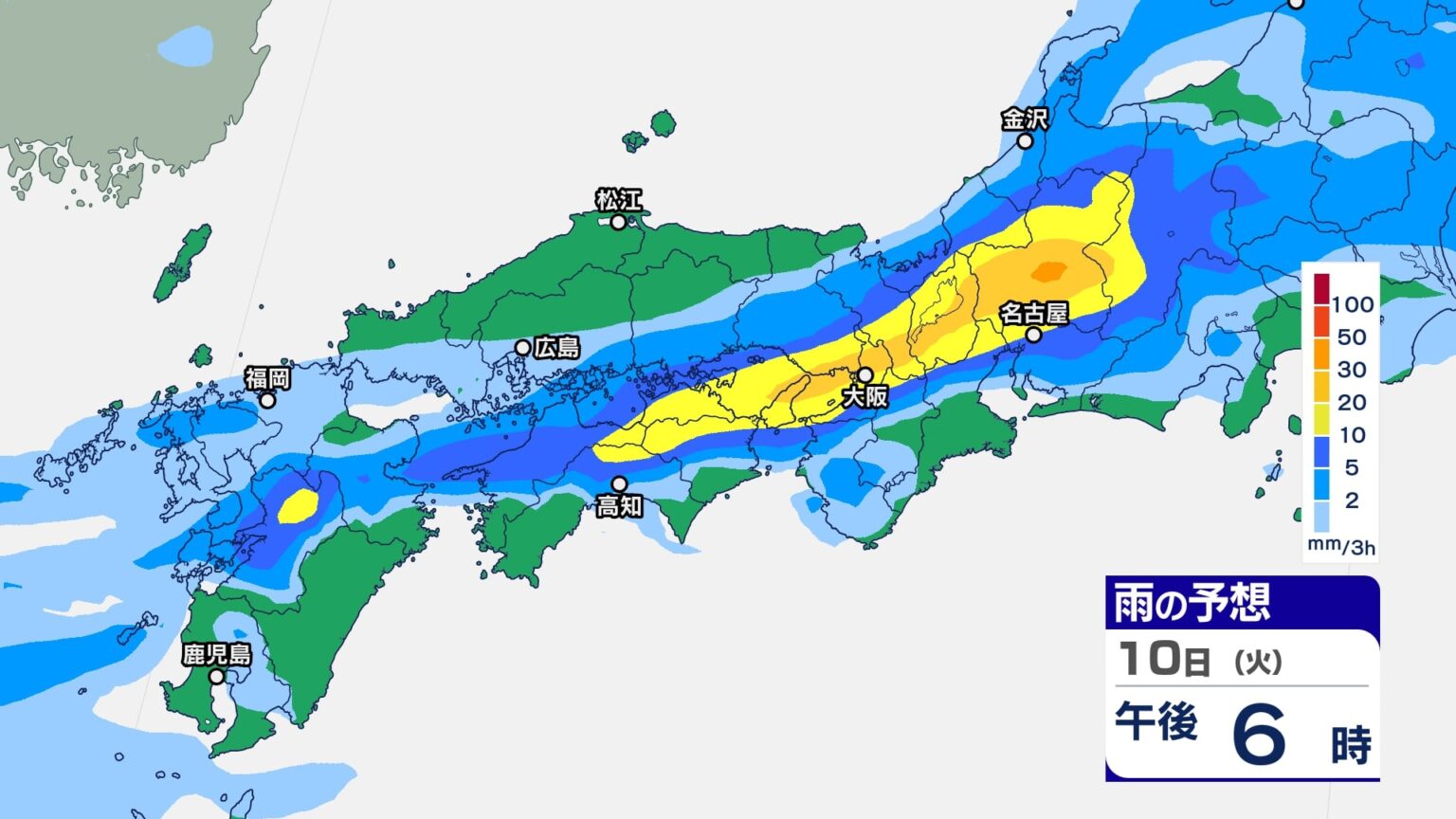 【大雨情報】岐阜県では雷を伴い“バケツひっくり返したような”激しい雨が降り大雨となる所がある見込み 警報級の大雨となる可能性【雨のシミュレーション】（チューリップテレビ） - Yahoo!ニュース - Yahoo!ニュース