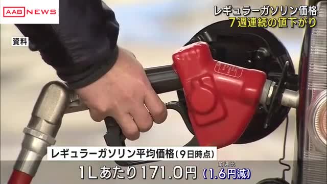 秋田県内ガソリン価格 レギュラー平均１Ｌ１７１．０円 ７週連続値下がり - AAB秋田朝日放送