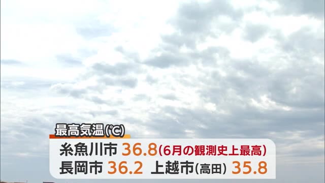 新潟県内７地点で最高気温が３５度を超える猛暑日 糸魚川は３６．８度で６月観測史上最高を記録【新潟】（新潟ニュースNST） - Yahoo!ニュース - Yahoo!ニュース