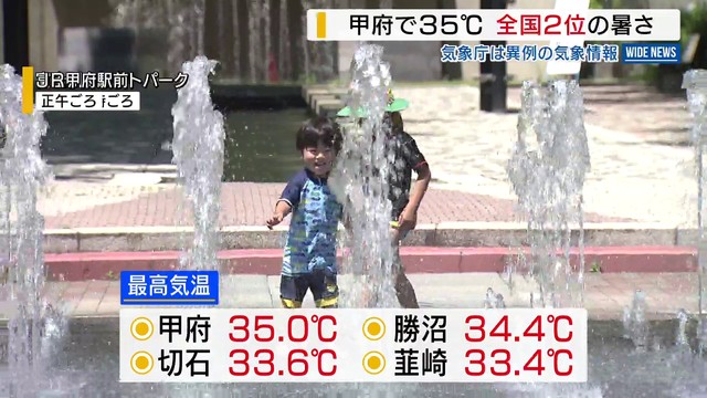 甲府で35℃ 8日ぶり猛暑日で全国2位の暑さ ご当地ラーメンも“冷やし”に 山梨（YBS山梨放送） - Yahoo!ニュース