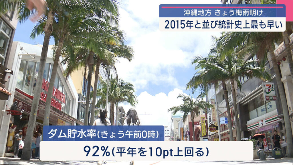 沖縄地方が梅雨明け　統計開始以降最も早く　ダム貯水率は平年上回る – QAB NEWS Headline