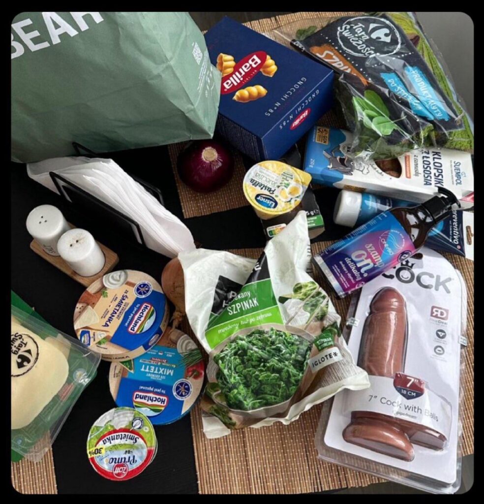 これは、200ユーロの食品の購入がどのように見えるかです。強盗..