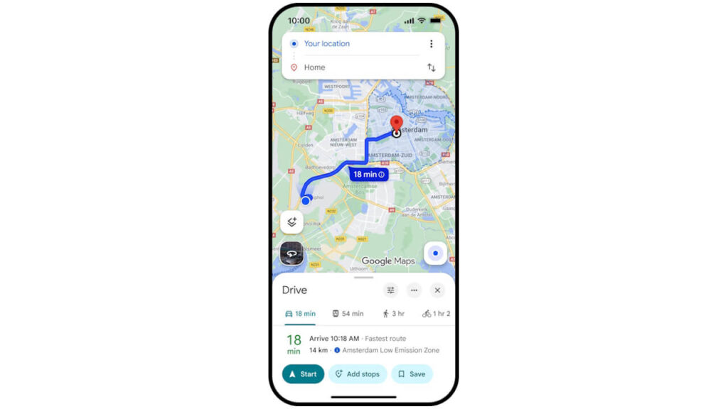 Google マップ「環境に優しいルート(燃費の良いルート)提案」欧州展開拡大 – Jetstream Google Maps