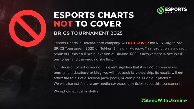 【ロシア・ウクライナ情勢】ウクライナ『Esports Charts』がモスクワ開催「鉄拳8」大会データを非公開に | Negitaku.org esports