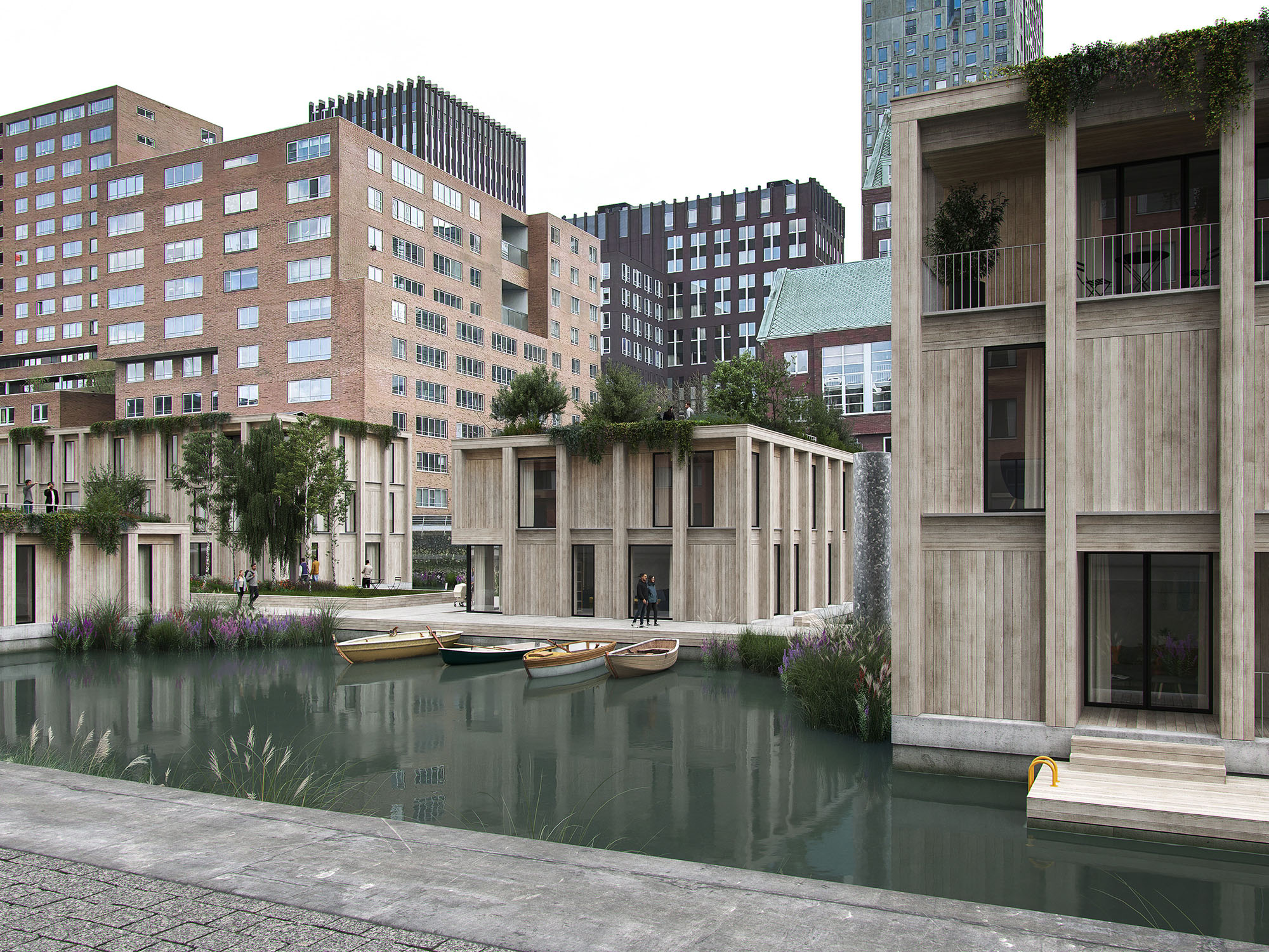 〈スポールウェフハーヴェ・フローティングコミュニティ(Spoorweghaven floating community)〉設計:MAST