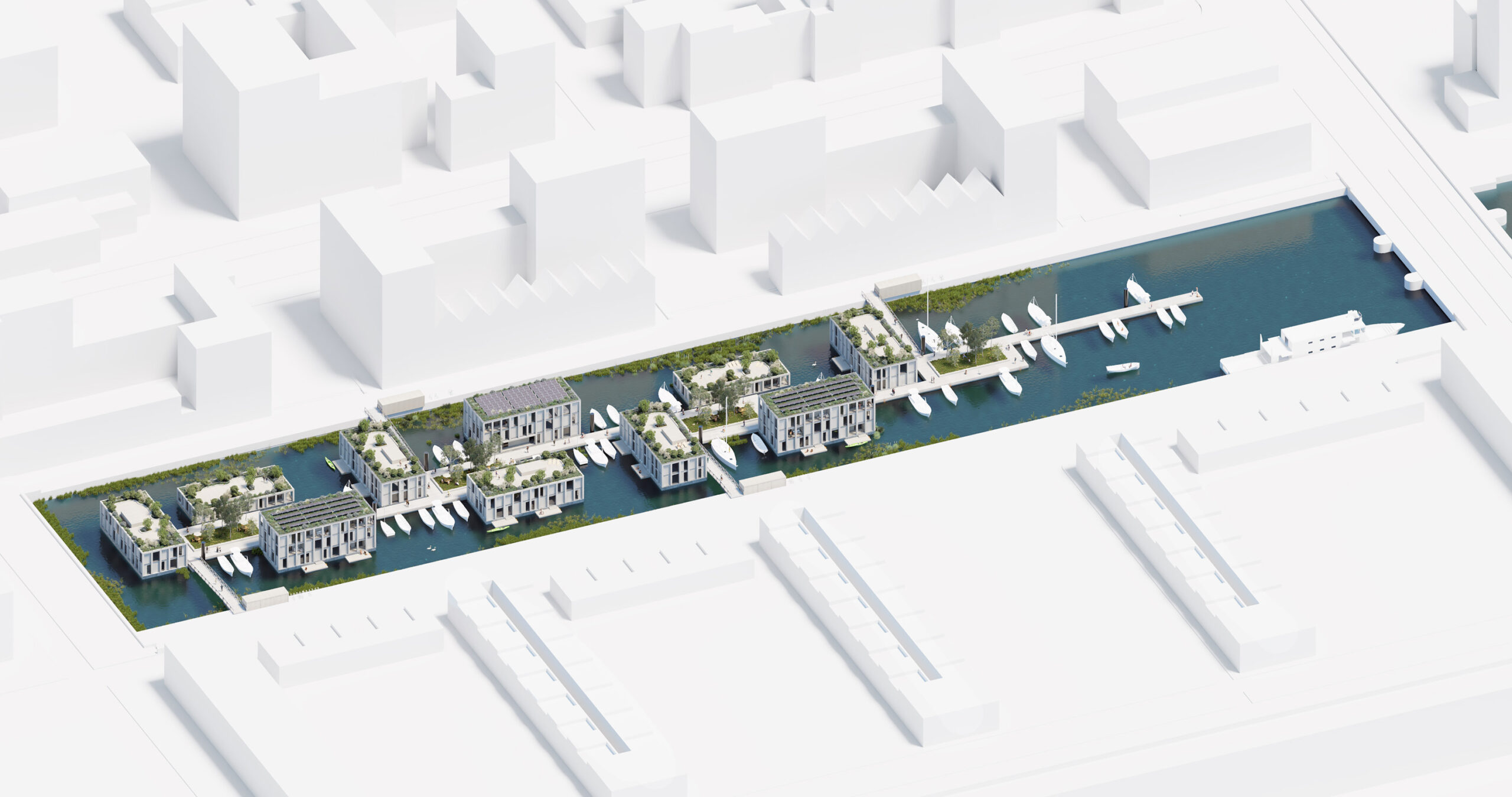 〈スポールウェフハーヴェ・フローティングコミュニティ(Spoorweghaven floating community)〉設計:MAST