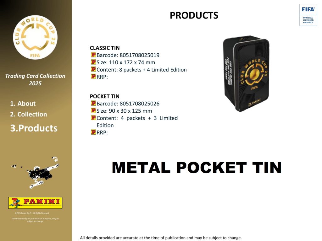 【製品情報】PANINI ITALY FIFA Club World Cup 2025™ Trading Cards METAL POCKET TIN