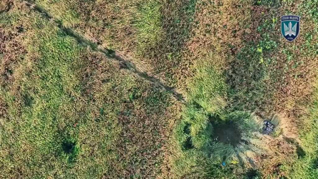 Verryグラフィック！背の高い草の中のロシアの兵士は、ウクライナのFPVドローンによって内臓を奪われます。