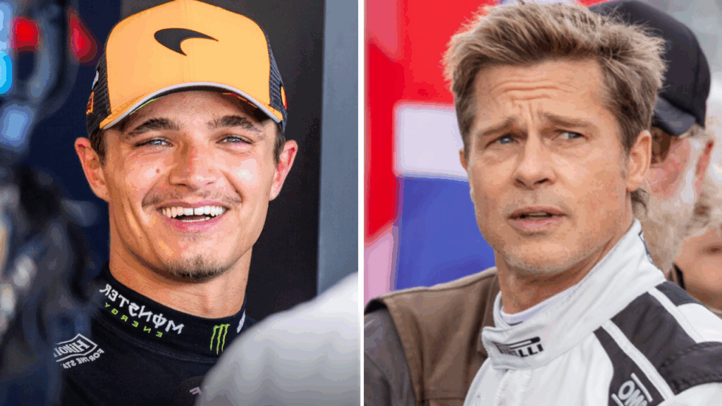 ランド・ノリス選手とブラッド・ピット ©︎SHIGA SPORTS JAPAN