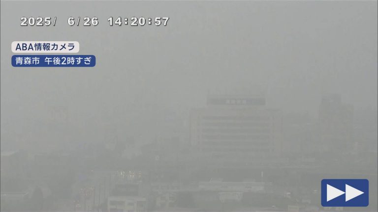 青森県内 局所的に強い雨 視界が真っ白に 野辺地で観測史上最大の降水量 - ABA青森朝日放送