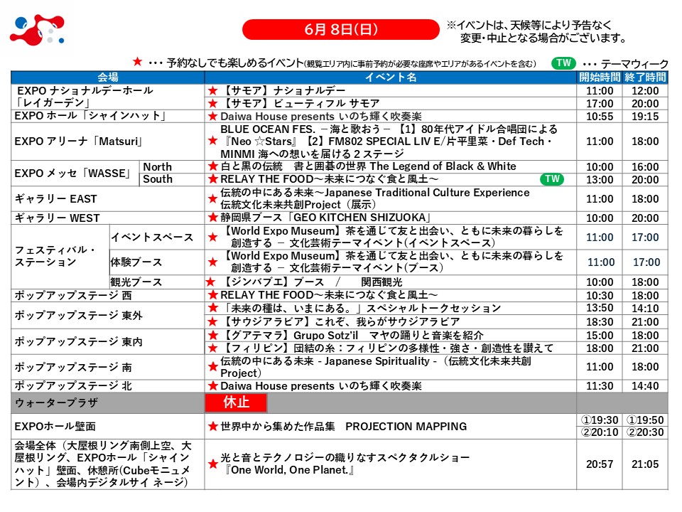 毎日更新：パビリオン・イベント、混雑予想、当日券販売など | EXPO 2025　大阪・関西万博公式Webサイト