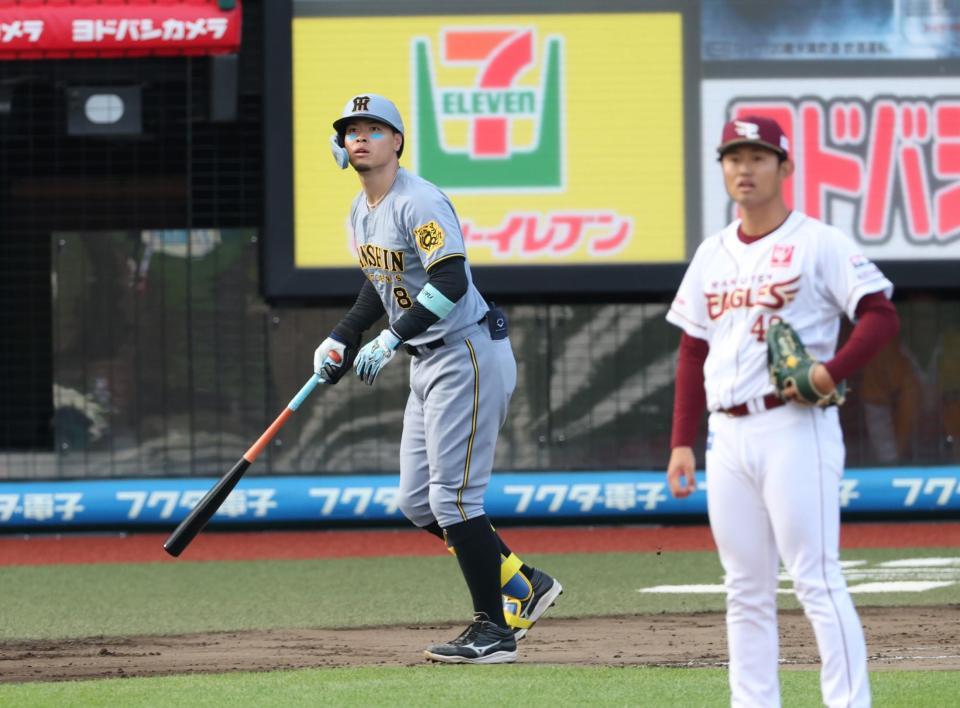 阪神 佐藤輝 本塁打確信もフェンス直撃打でまさかのシングルヒット 藤川監督ぶ然 - デイリースポーツ