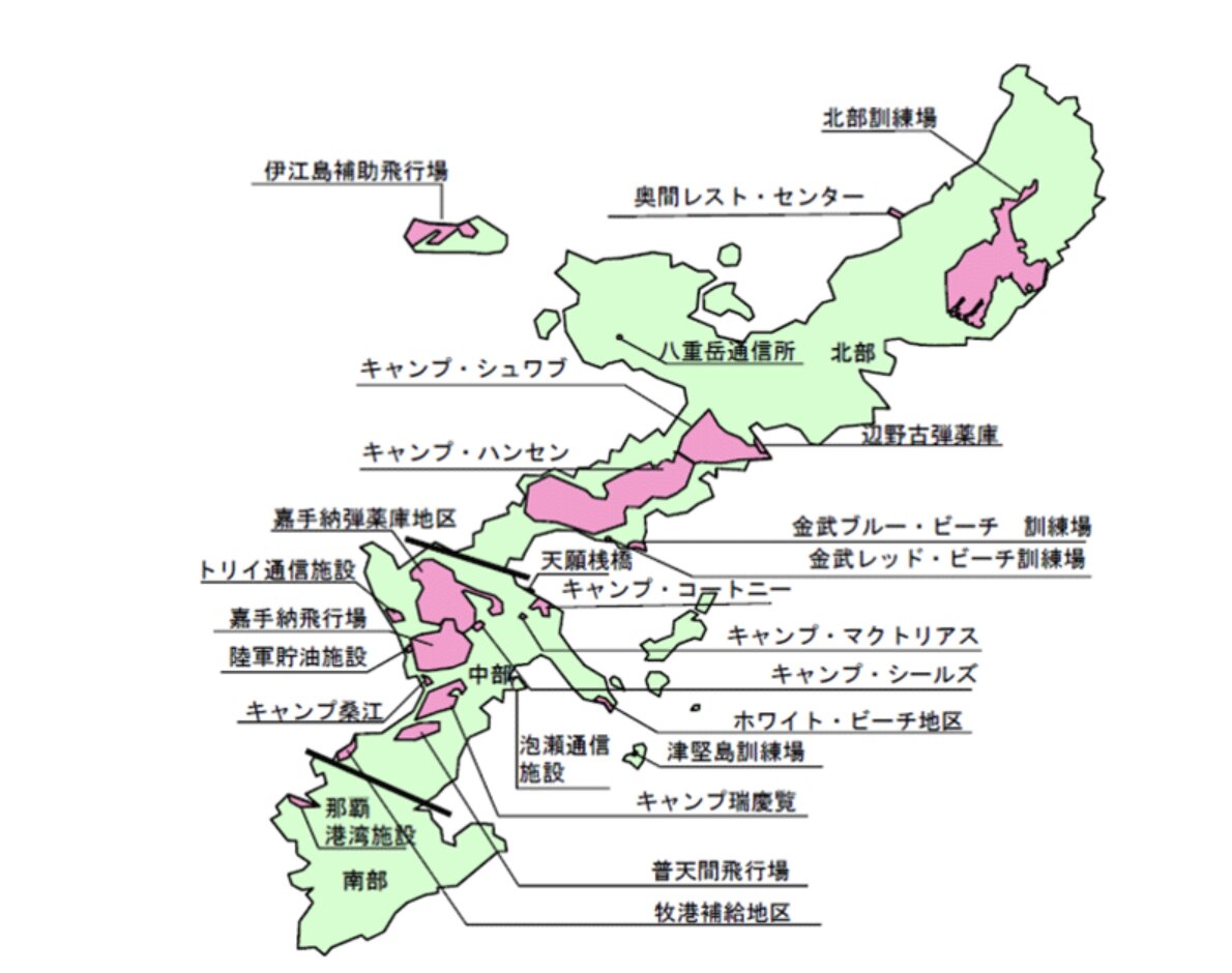 沖縄の米軍基地　防衛省のウェブサイトより