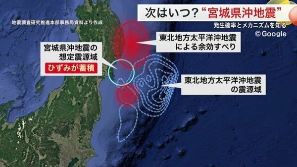 次はいつ？平均38年で起きる宮城県沖地震 東日本大震災の「余効すべり」で周期早まる可能性も【宮城発】｜FNNプライムオンライン - FNNプライムオンライン