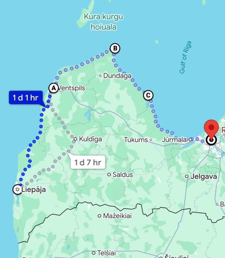 海岸での自転車旅行