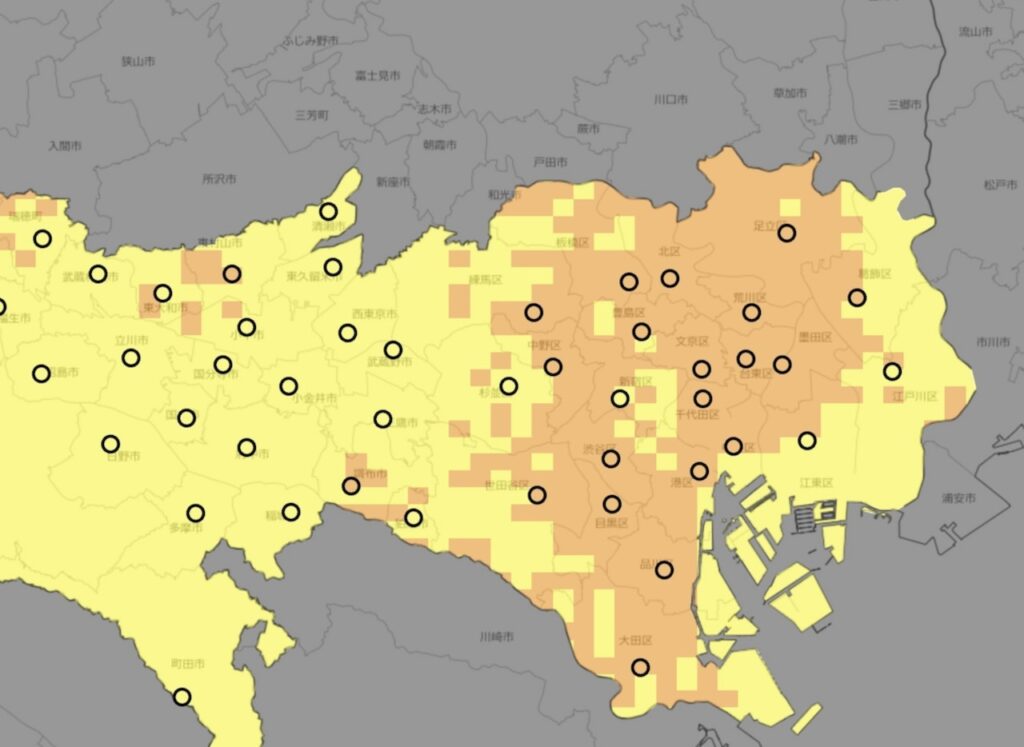 「暑すぎる東京」の中で、特に暑いのはどこか--1kmメッシュでわかる地図、都らが提供開始 - CNET Japan