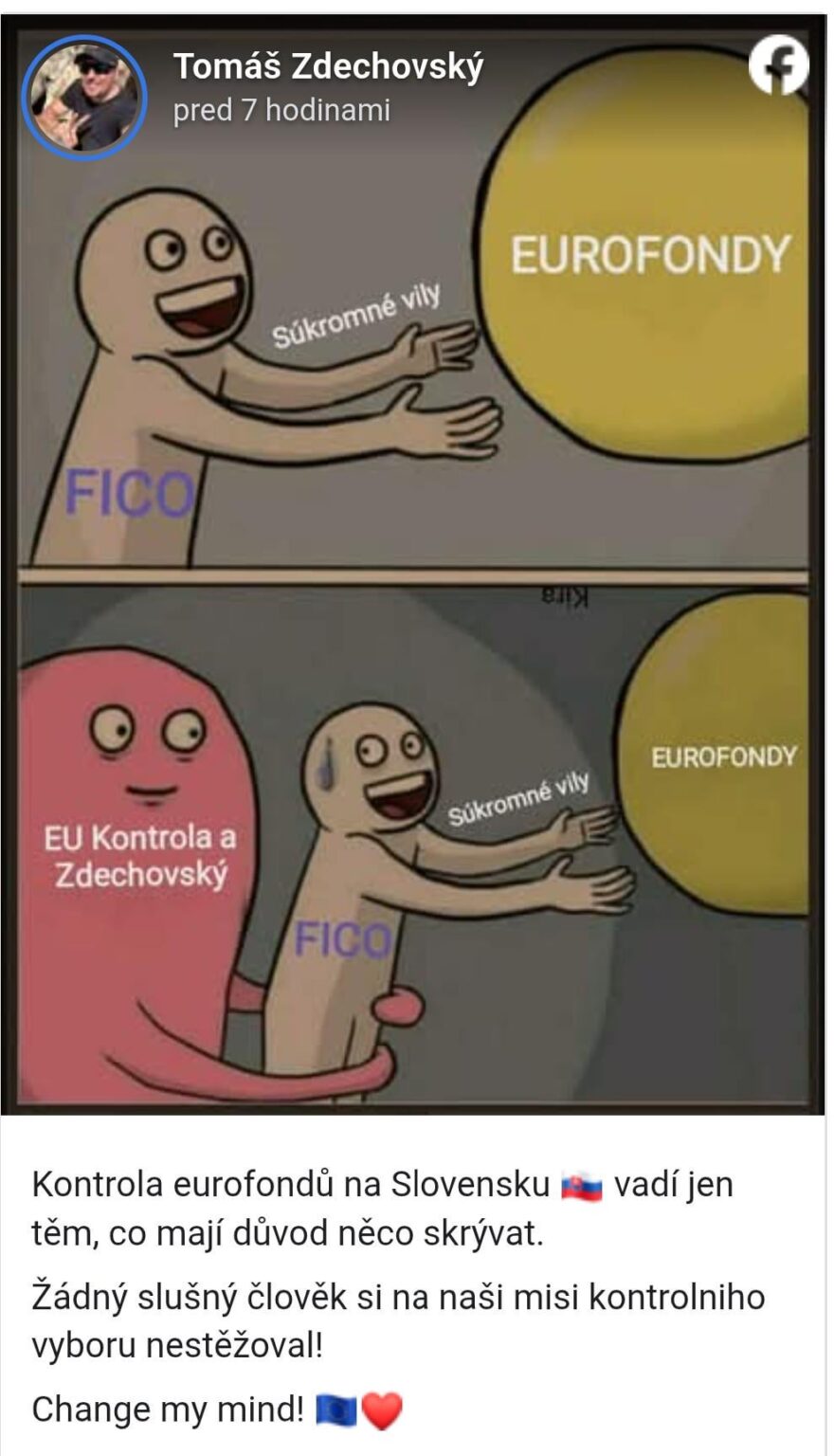 Zdechovský（EU DelegateはEuroFundsで詐欺を調査します）FBで爆弾を与えます