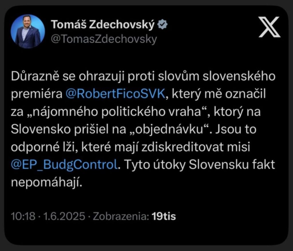 T. Zdechovsky Ziada o警官保護。