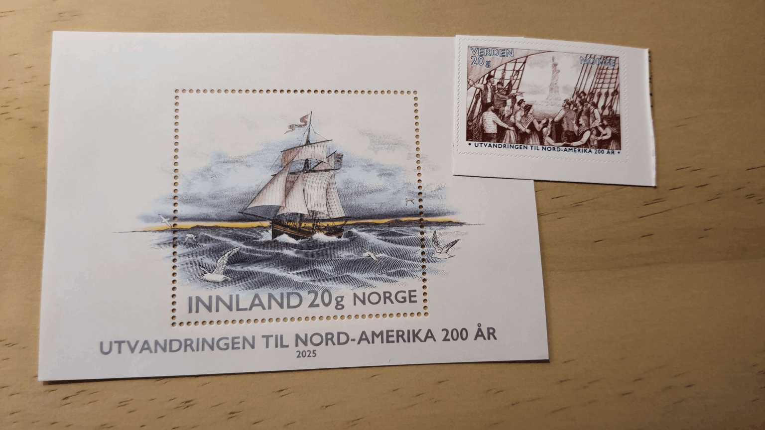 Postenは、200年前にノルウェーの大量移民を記念して、これらの美しい新しいスタンプをリリースしました。