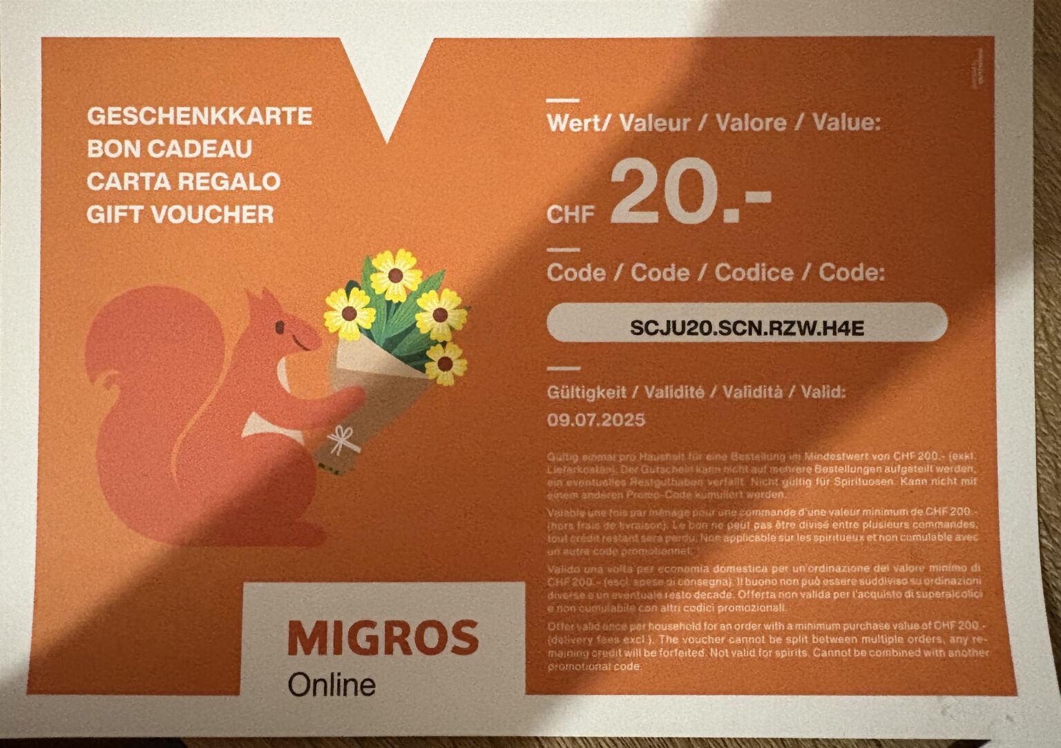 オンラインで結婚したカードMigros