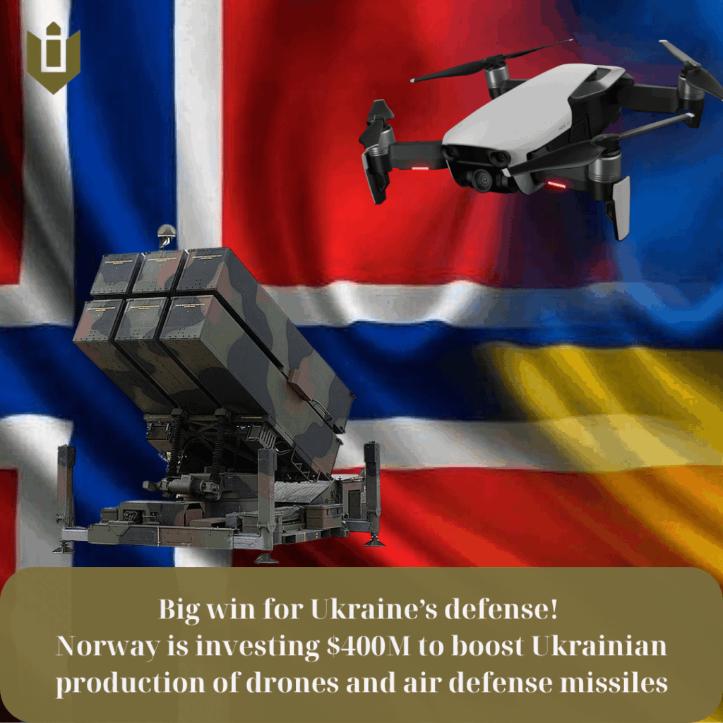 ノルウェーは、ドローンと防空ミサイルのウクライナ生産を後押しするために4億ドルを投資していると、ゼレンスキー大統領は昨夜発表した。 Kongsbergの会社は、主要なウクライナ企業と提携して、Nasamsミサイルを建設しています。