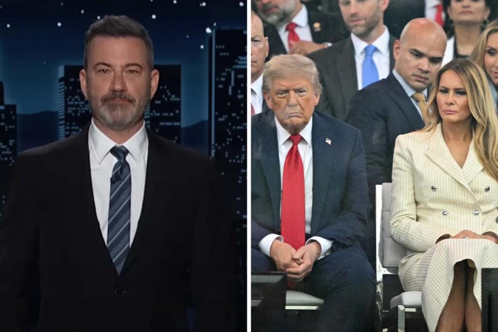 ジミー・キンメルは、「Gi Joe-Themed Birthday Party」でメラニア・トランプの隣で居眠りしているため、トランプ大統領をローストします。「彼は妻と一緒に寝るのに最も近い」