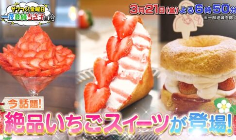 ザワつく！金曜日 福岡イチゴパフェを放送！絶品いちごスイーツ どれを食べたいか選手権