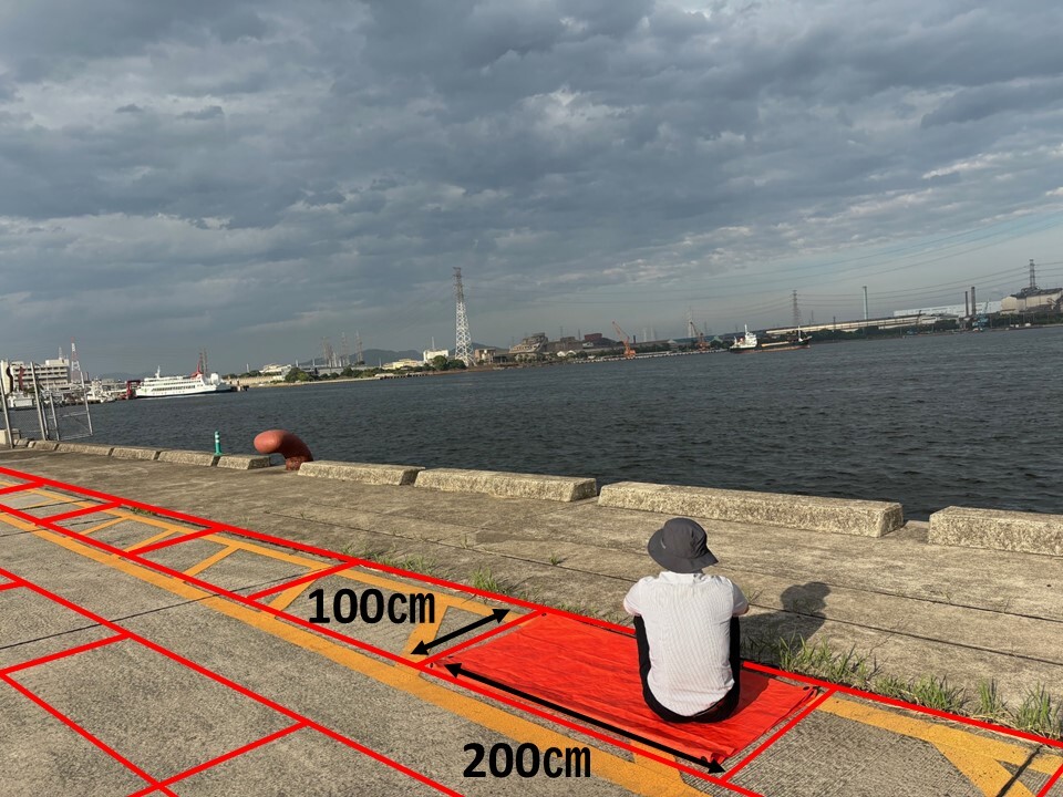 南-D　海側マス席(2人用)